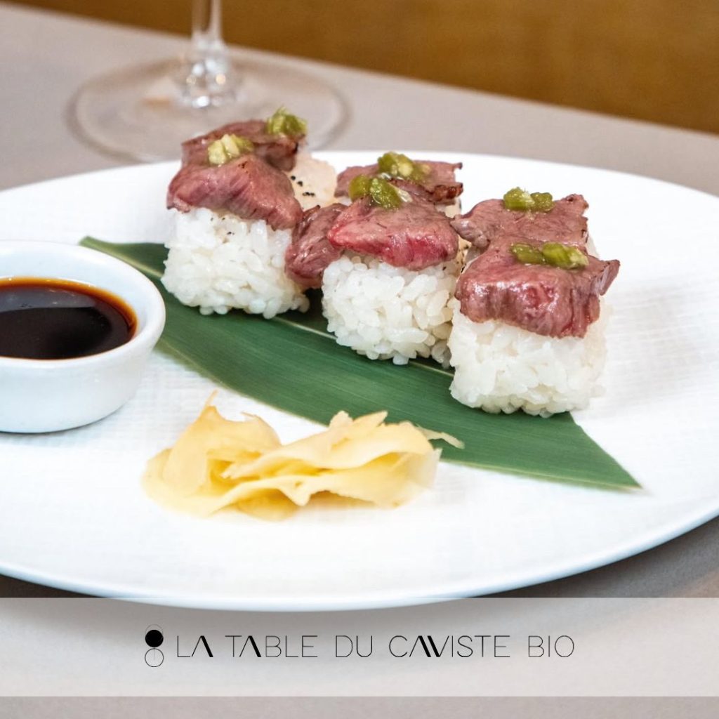 Nigiri Wagyu à La Table du Caviste Bio